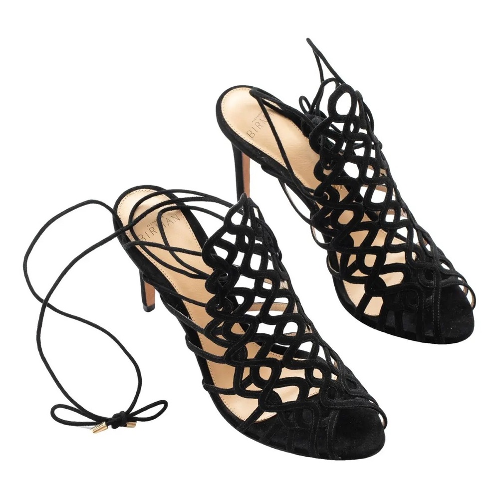 Alexandre Birman Black Lace-Up Heels